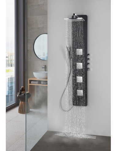 SPIRIT SQUARE sieninė termostatinė dušo panelė, 250x1500mm, joda - 7