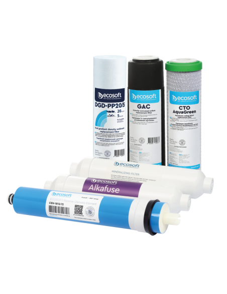 CHV6PUREALC 6 Kārtridžu komplekts Ecosoft P’URE Alkafuse 12 mēn.: DGD205-GAC-CTOAG-75GPD-ALKAFUSE-POSTMIN