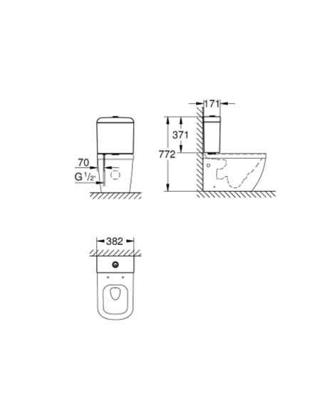 Euro Ceramic Exposed flushing cistern - 1 Euro Ceramic Exposed flushing cistern - 1