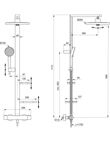 ALU+ BD583RO dušas komplekts, zelta IDEAL STANDART