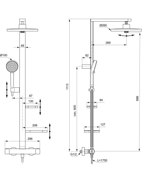 ALU+ BD583RO dušas komplekts, zelta IDEAL STANDART