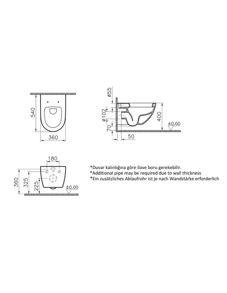 VitrA pie sienas piekaramais pods Sento 4448B003-0075 - 2