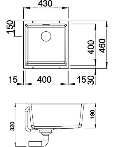BLANCO SUBLINE 400-U PD CHA O.AF