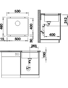BLANCO SUBLINE 500-U PD CAFE O.AF 2