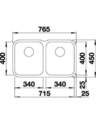 BLANCOSUPRA 340/340 - U CNS 3½" BF o.Afb