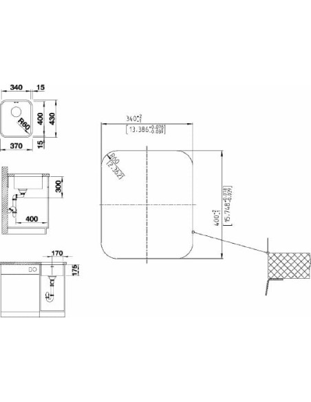 BLANCOSUPRA 340-U 3 1/2" CNS BSTF m.Afb. BLANCOSUPRA 340-U 3 1/2" CNS BSTF m.Afb.