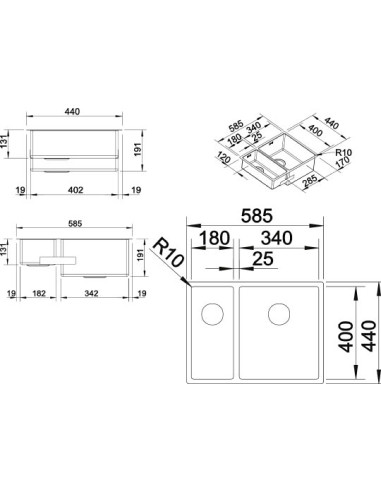 BLANCO CLARON 340/180-U Hauptbecken re