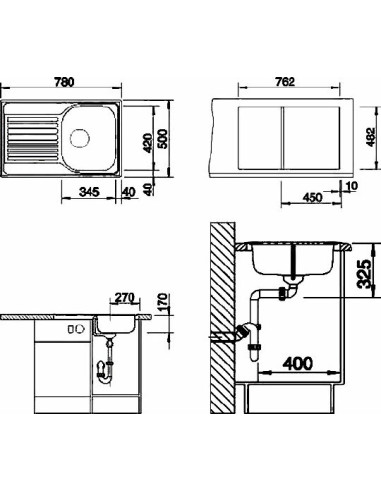 BLANCOTIPO 45S Compact 3 1/2" 18/10 NATF