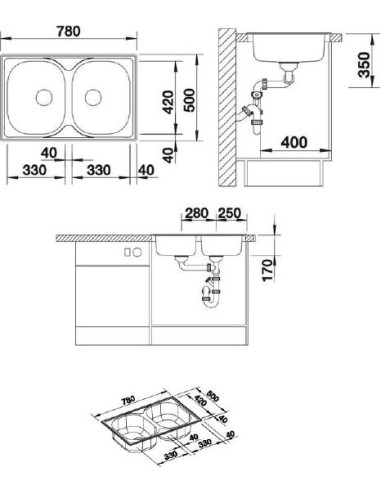 BLANCOTIPO 8 Compact 3 1/2" 18/10 Naturfinish