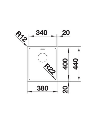 BLANCO ANDANO 340-IF CNS 3½" LF o.Afb