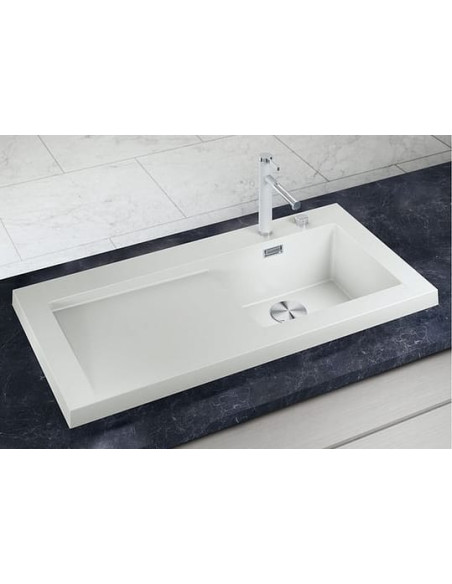 BLANCOLINEE-S silgranitweiß / chrom HD