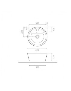 Keramiskā izlietne 42x17cm 4056, FLORENCIA - 1 2