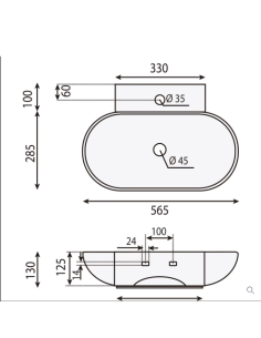 Керамическая раковина56.5x38.5x13cm 7020, SOBARZO - 1 2