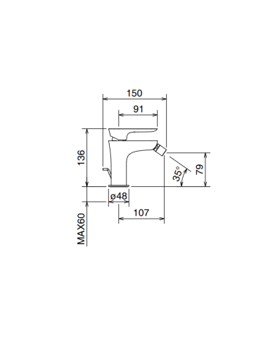 La Torre Bidē krāns 44011, hroms LAGHI - 2