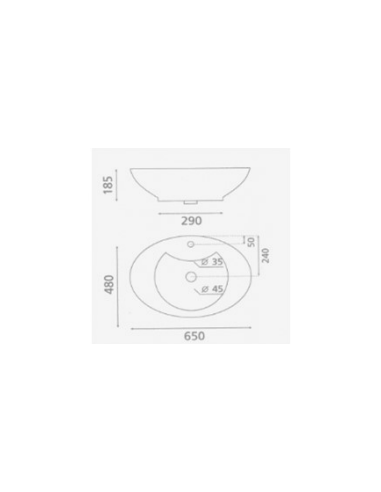 Keramiskā izlietne 65x48x18.5cm 0003, ATHENAS - 2