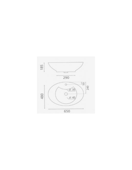 Keramiskā izlietne 65x48x18.5cm 0003, ATHENAS - 2 Keramiskā izlietne 65x48x18.5cm 0003, ATHENAS - 2