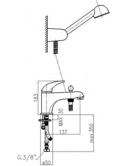 Faris krāns ar dušu PANTHER 1050 - 2