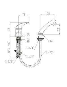 Faucet 2-piece, hairdresser, MP480-10 PANTHER - 2 2