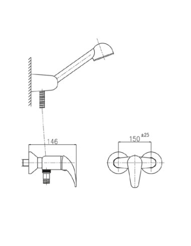 Shower faucet with set 1072 PANTHER, HR/MATETS