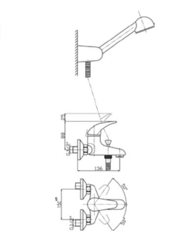 Bath faucet 1062 PANTHER, HR/MATETS - 2