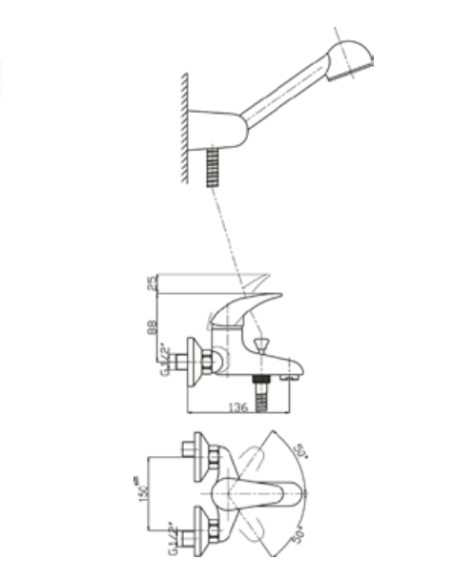 Смеситель для ванны 1062 PANTHER, HR/MATETS - 2