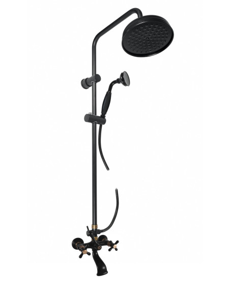 MORAVA RETRO Bath lever mixer - Barva Černá matná/Stará mosaz (Bronz),Rozměr 150 mm