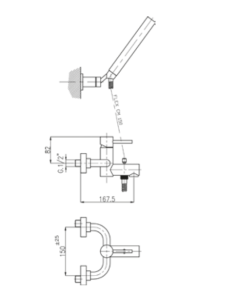 Смеситель для ванны с комплектом 12000, ARIAL 2