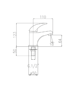 Ceramic sink tap for one water 1092, PANTHER 2