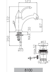 Ceramic sink faucet YOUNG 8100, HROMS 2
