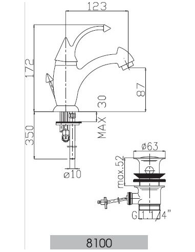 Ceramic sink faucet YOUNG 8100, HROMS