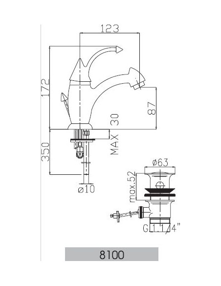 Ceramic sink faucet YOUNG 8100, HROMS