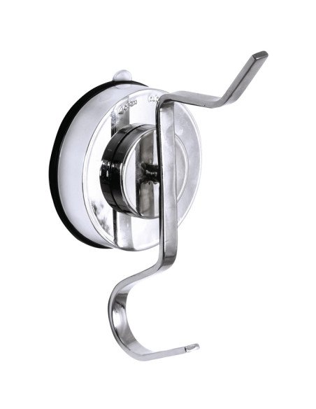 Āķis ar piesūcekni 65x80x125 mm,dubultais ,hroms E Āķis ar piesūcekni 65x80x125 mm,dubultais ,hroms E