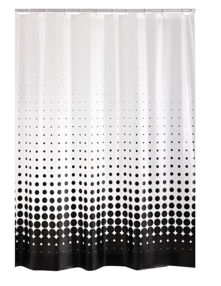 Dušas aizkars Blacky, 180x200cm, melns, vinils Dušas aizkars Blacky, 180x200cm, melns, vinils