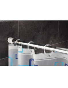 Dušas aizkars Dots 180x200cm, sudrabs vinils 2