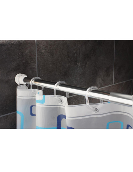 Dušas aizkars Dots 180x200cm, sudrabs vinils Dušas aizkars Dots 180x200cm, sudrabs vinils