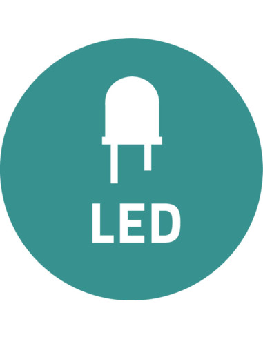Spogulis Daisy LED, d15cm, melns