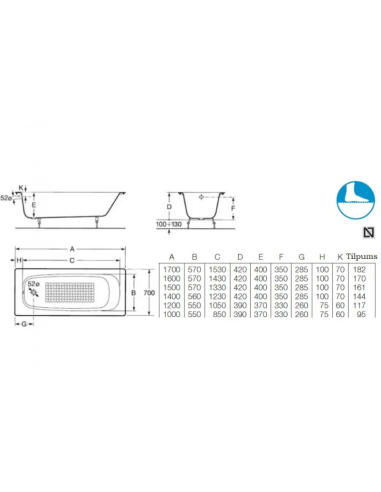 Roca čuguna vanna Continental 212914001 - 5