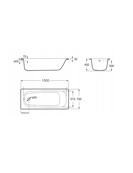 Roca čuguna vanna Continental ar antislip virsmu - 8 Roca čuguna vanna Continental ar antislip virsmu - 8