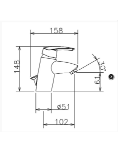 La Torre Ceramic sink faucet with drain 29001 CS chrome - 1 2
