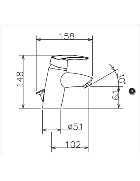 La Torre Ceramic sink faucet with drain 29001 CS chrome - 2
