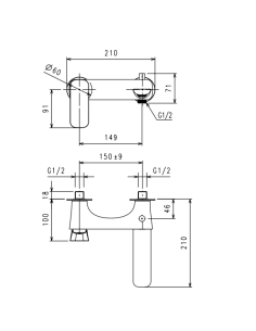 La Torre Wall Mounted Bath Faucet (Chrome) 44020S LAGHI - 2 2