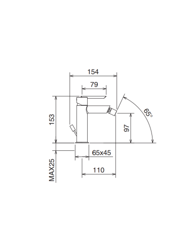 La Torre Bidē krāns ar noteci 26011 CS OVALINE - 1