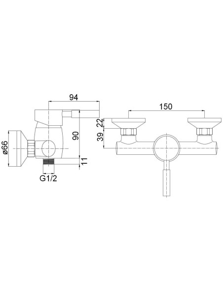Shower faucet with set MG-2041, ABAVA - 2