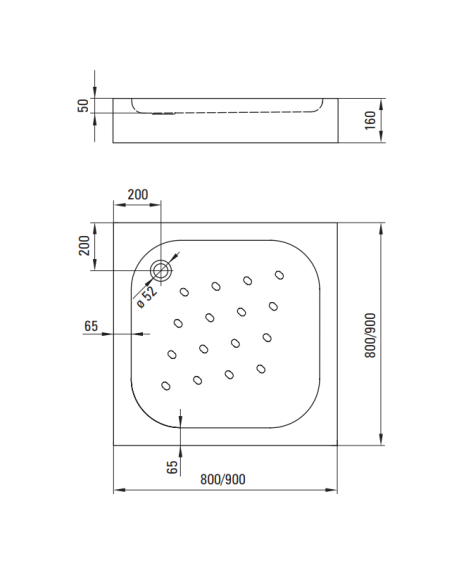 Dušas paliktnis akrila 90x90cm (kvadr.), KTC_041B, Funkia - 2 Dušas paliktnis akrila 90x90cm (kvadr.), KTC_041B, Funkia - 2