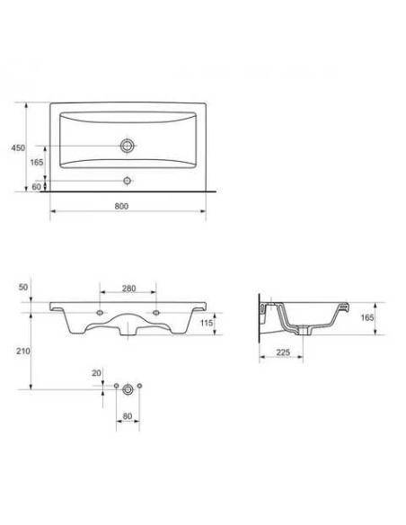 Cersanit izlietne Como 80cm K32-004 - 4 Cersanit izlietne Como 80cm K32-004 - 4
