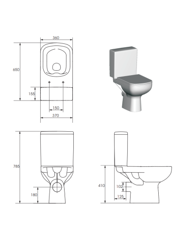 Cersanit Toilet new clean on Colour 011 0277001 with supply on the side - 5