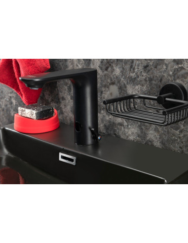 Automātiskais melns izlietnes maisītājs, 6 V