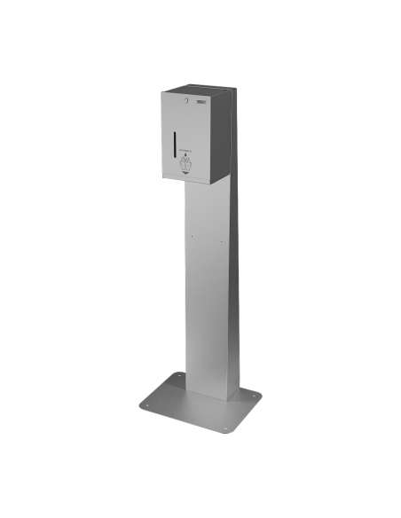 Automātiska nerūsējošā tērauda šķidruma un gēla dezinfekcijas un ziepju dozators - iekļauts statīvs stāvēšanai pie sienas Automātiska nerūsējošā tērauda šķidruma un gēla dezinfekcijas un ziepju dozators - iekļauts statīvs stāvēšanai pie sienas