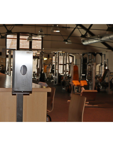 Automātisks nerūsējošā tērauda šķidruma/želejas dezinfekcijas un ziepju dozators ar statīvu