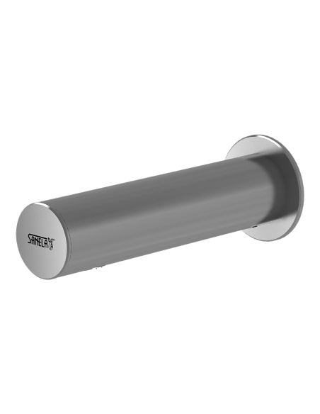 Automātisks pie sienas stiprināms nerūsējošā tērauda izlietnes krāns aukstam vai iepriekš sajauktam ūdenim, 24 V DC Automātisks pie sienas stiprināms nerūsējošā tērauda izlietnes krāns aukstam vai iepriekš sajauktam ūdenim, 24 V DC